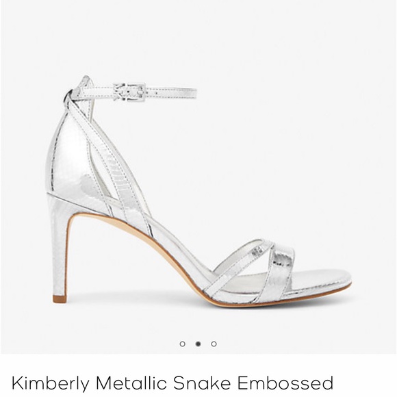 Kimberly Metallic Snake Embossed Leather Sandal - Picture 2 of 2